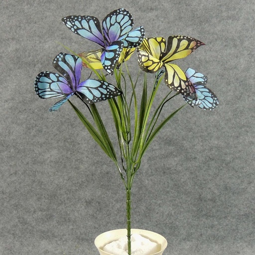 [SB5076-BLY] BUTTERFLY BUSH X5  13"  BLUE/YELLOW