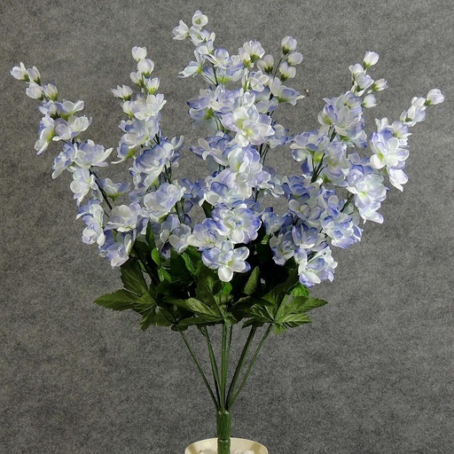 [SB5078-PWH] DELPHINUM BUSH X9 25"  PURPLE/WHITE