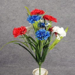 [SB5118-RWB] CARNATION BUSH X10 W/GYP 19&quot;