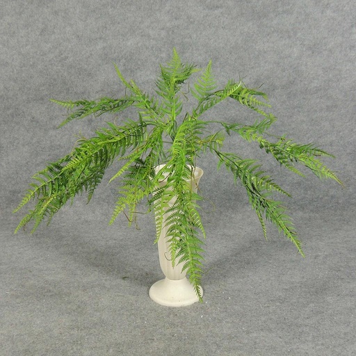 [SB5159] LEATHERLEAF FERN BUSH 21" GREEN PLASTIC