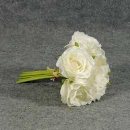 [SB5189-WHT] ROSE OPEN BOUQUET X6  WHITE