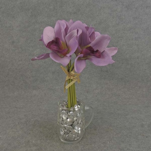 [SB6167-LAV] CYMBIDIUM BUNDLE X7 10" SILK  LAVENDER