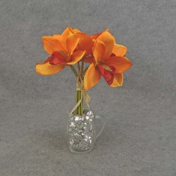 [SB6167-ORG] CYMBIDIUM BUNDLE X7 10" SILK  ORANGE