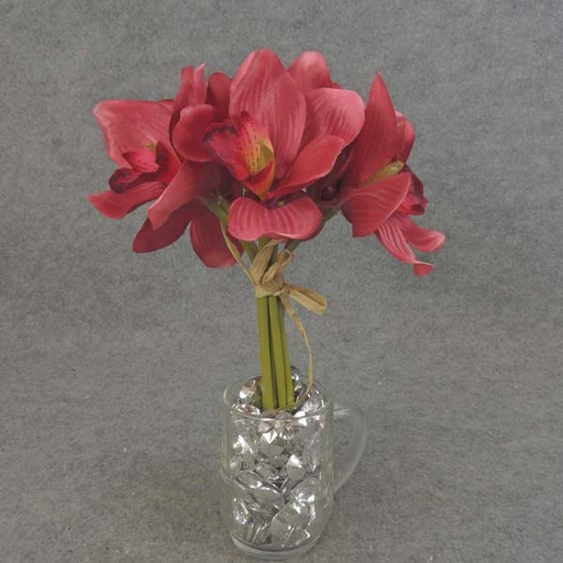 [SB6167-ROS] CYMBIDIUM BUNDLE X7 10" SILK  ROSE