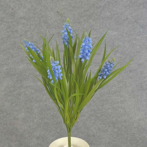 [SB6206-BLU] HYACINTH BUSH X7 14" PLASTIC  BLUE