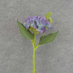 [SB6318-PBL] HYDRANGEA STEM 15&quot; W/LEAVES  PURPLE/BLUE