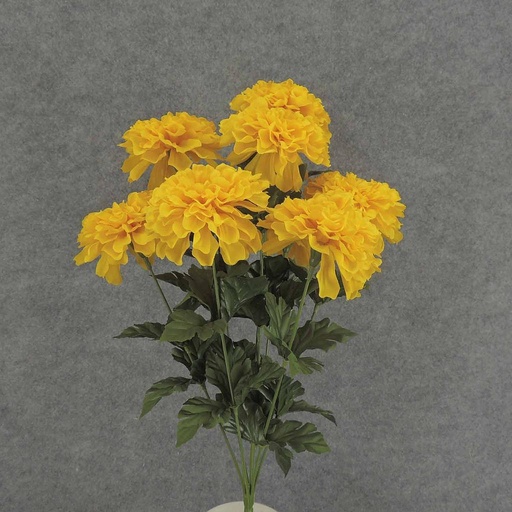 [SB7010-GYL] MARIGOLD BUSH X9 19" 4"dia  GOLDEN YELLOW