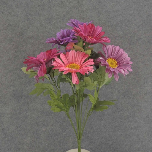 [SB7013-PBP] DAISY/GERB BUSH X10 19" 4"dia  PINK/BEAUTY/PURPLE
