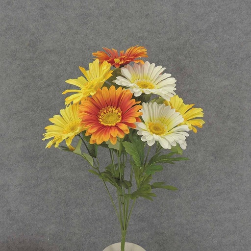 [SB7013-YOR] DAISY/GERB BUSH X10 19" 4"dia  YELLOW/ORANGE