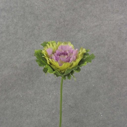 [SB8020-LVG] CABBAGE BLOSSOM PICK 5.5&quot;dia  LAVENDER/GREEN