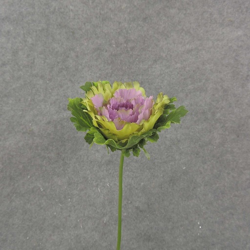 [SB8020-LVG] CABBAGE BLOSSOM PICK 5.5"dia  LAVENDER/GREEN