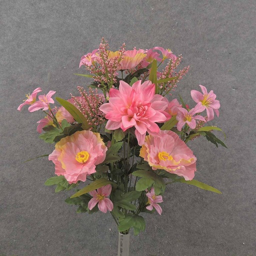 [SB9000-PNK] DAHLIA/POPPY/LILY BUSH X18 24" PINK