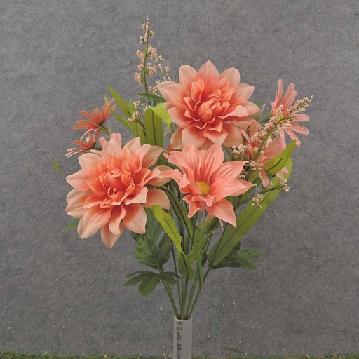 [SB9003-SAL] DAHLIA/DAISY BUSH X10 19" SALMON