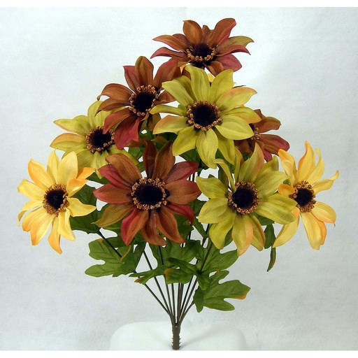 [SBF316-GBN] 18" DAISY BUSH X10  GREEN/BROWN