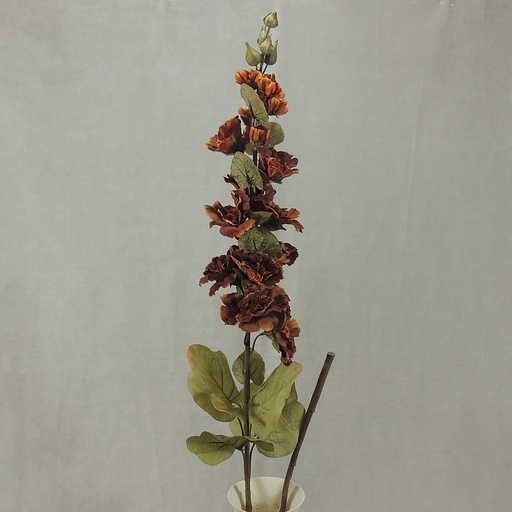 [SBF4054-BRN] HOLLY HOCK SPRAY 42"  BROWN