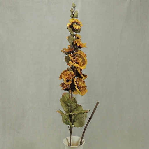[SBF4054-MUS] HOLLY HOCK SPRAY 42"  MUSTARD