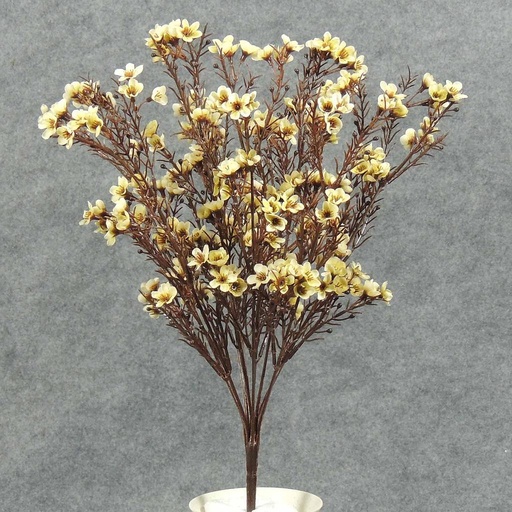 [SBF4110-CGN] WAX FLOWER BUSH X9   18"  CREAM/GREEN