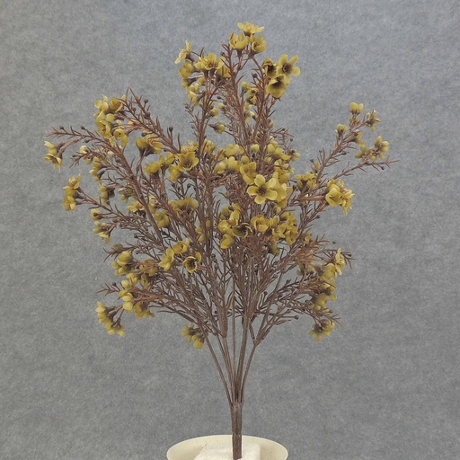 [SBF4110-GRN] WAX FLOWER BUSH X9   18" (BROWN STEM)  GREEN