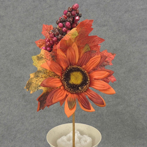 [SBF5039] SUNFLOWER/LEAF/BERRY PICK 12" RED/ORANGE