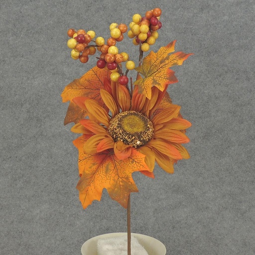 [SBF5041] SUNFLOWER/LEAF/BERRY PICK 12"  BURNT ORANGE