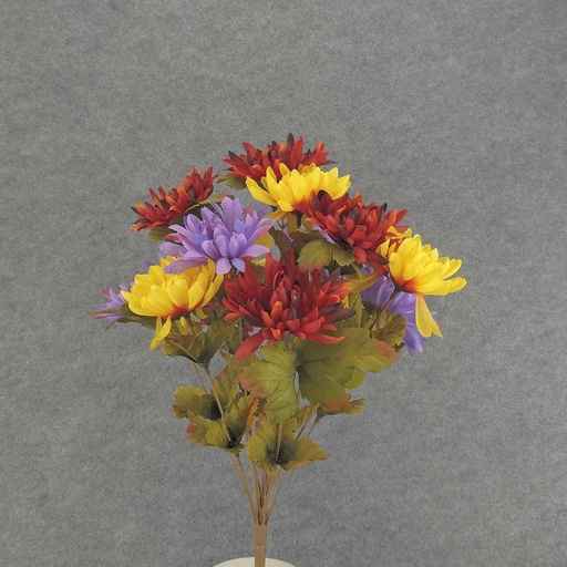 [SBF6111-BPY] MUM BUSH X14 21" 3.5"dia  BURGUNDY/PURPLE/YELLOW
