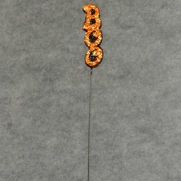 [SBF4109-OBK] BOO GLITTER PICK 16&quot; STEM  ORANGE/BLACK