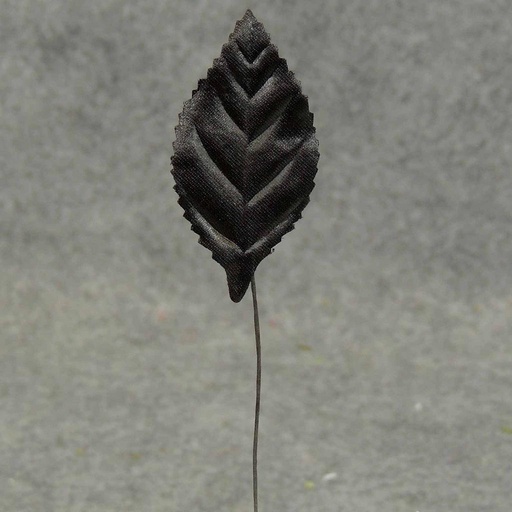 [SE17-BLK] LEAVES CORSAGE MEDIUM BLACK (100/BAG) (2"T x 1"W)