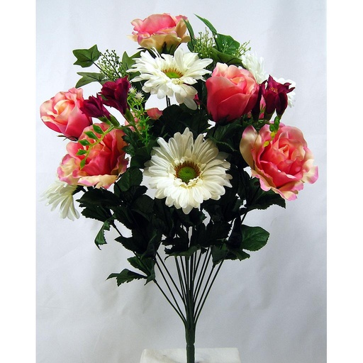 [SE366-PNK] ROSE/GERBERA/FREESIA BUSH X18
