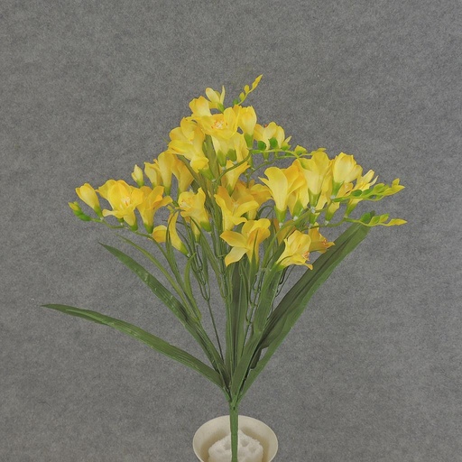 [SE382-YEL] FREESIA BUSH X9 19"   YELLOW