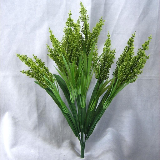 [SE395-GRN] HEATHER GRASS BUSH X9 21.5"  GREEN