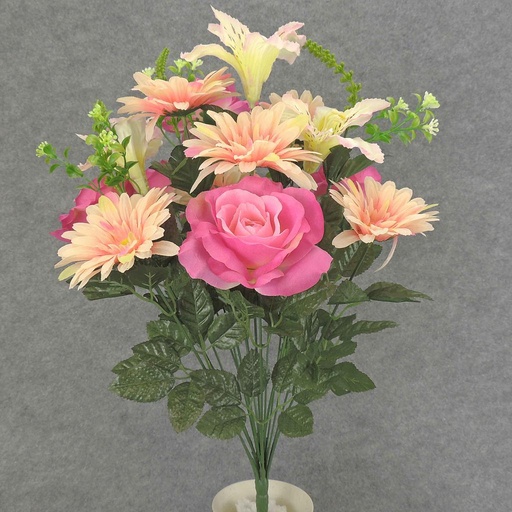 [SE4001-PNK] ROSE GERBERA/ALSTRO BUSH X18  PINK