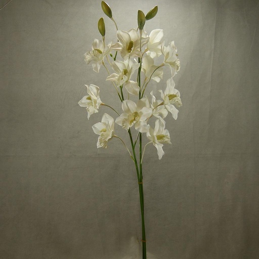 [SE4008-WHT] 37" CYMBIDIUM ORCHID X6  (2/BUNDLE)  WHITE