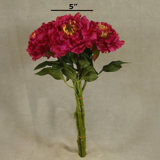 [SE4016-FUS] PEONY SPRAY X1 15" (3/BUNDLE)  FUCHSIA
