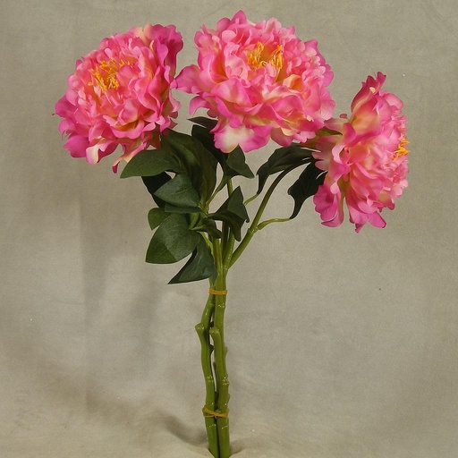 [SE4016-PNK] PEONY SPRAY X1 15" (3/BUNDLE)  PINK