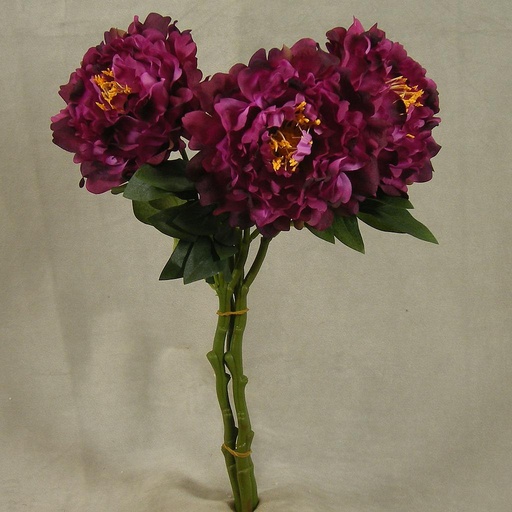 [SE4016-PUR] PEONY SPRAY X1 15" (3/BUNDLE)  PURPLE