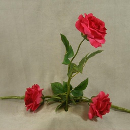 [SE4034-CER] ROSE OPEN SPRAYx1 (3/BUNDLE)16&quot;  CERISE