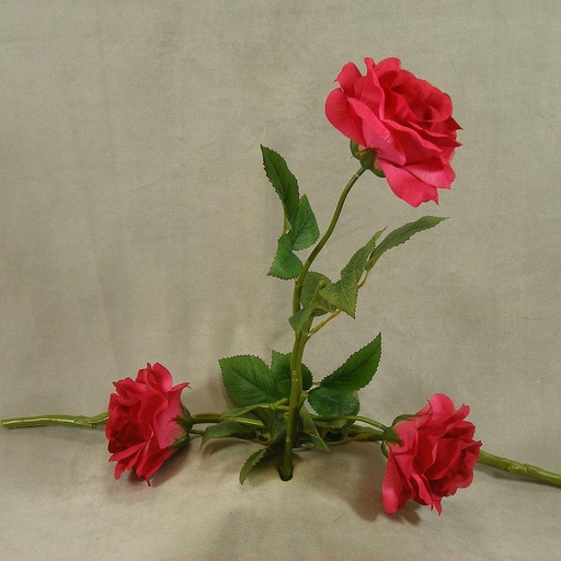 [SE4034-CER] ROSE OPEN SPRAYx1 (3/BUNDLE)16"  CERISE