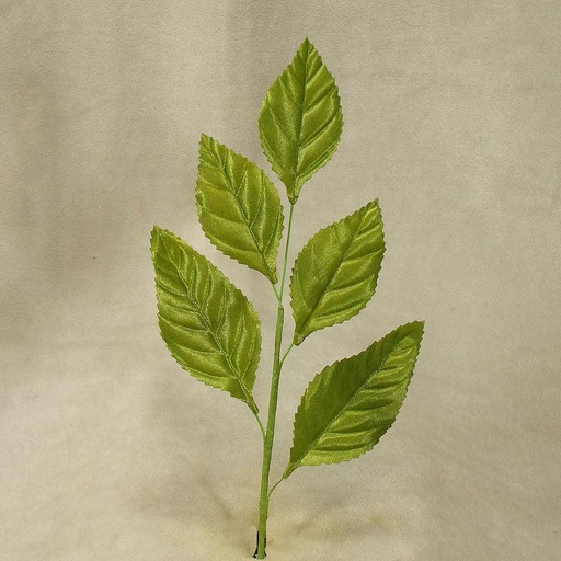 [SE4046-GRN] LEAF ROSE SATIN PICK 7.5"(6/BG)  GREEN