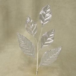 [SE4047-SIL] LEAF ROSE METAL PICK 7.5&quot;(6/BG)  SILVER