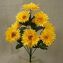 [SE4054-YEL] GERBERA SATIN BUSH X9 17&quot;  YELLOW