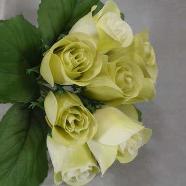 [SE47-GRN] ROSE BUD BUNDLE X9 SATIN GREEN