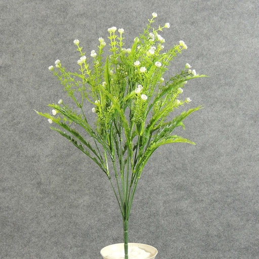 [SE5007-WHT] FLOWER MINI BUSH X12 PLASTIC  WHITE