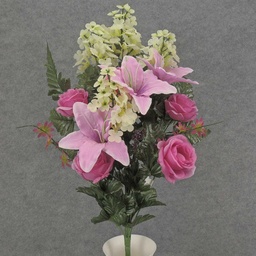 [SE5019-PNK] ROSE/LILY/LILAC HALF BUSH X15  PINK