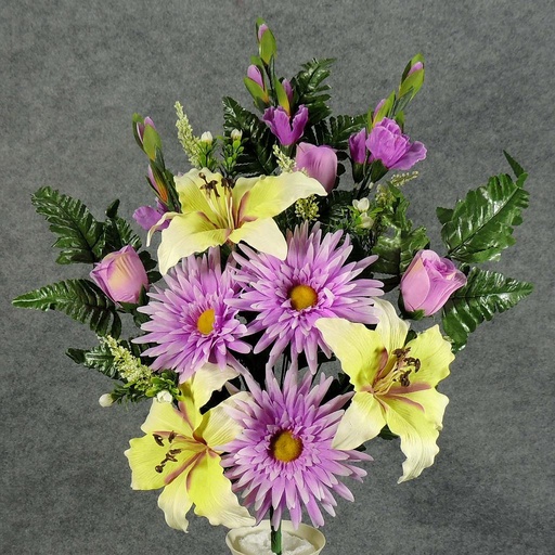 [SE5024-LVG] GERBERA/LILY/GLAD HALF BUSH X18  LAVENDER/GREEN