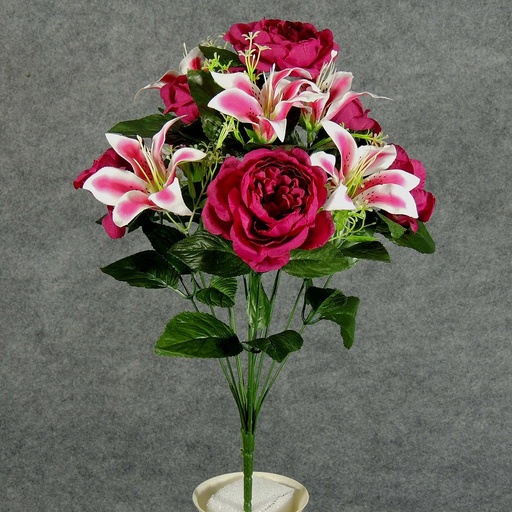 [SE5040-FRU] ROSE/TIGER LILY BUSH X12  FUCHSIA/RUBRUM