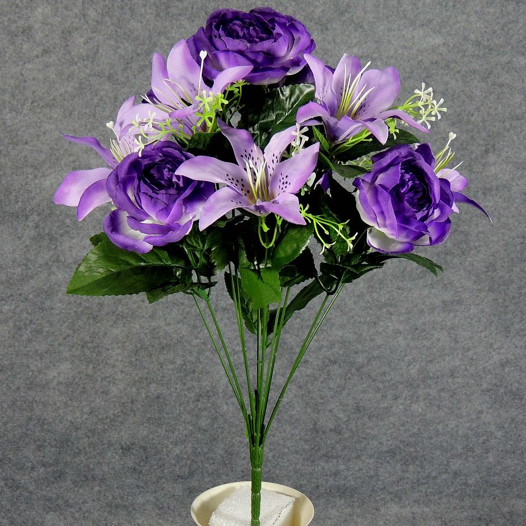 ROSE/TIGER LILY BUSH X12 PURPLE/LAVENDER | Hanken