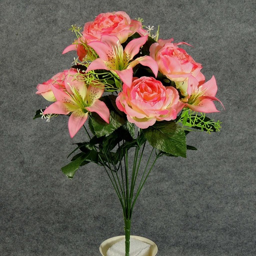 [SE5040-PNK] ROSE/TIGER LILY BUSH X12  PINK