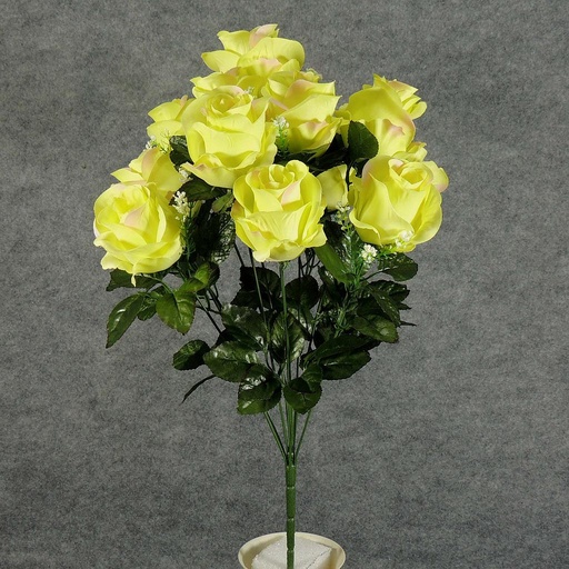 [SE5041-GRN] 21" ROSE OPEN SATIN BUSH X12  GREEN