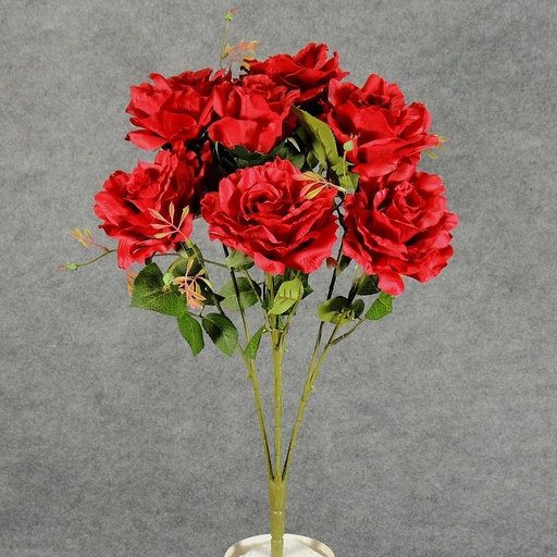 [SE5058-RED] ROSE SATIN BUSH X9  RED