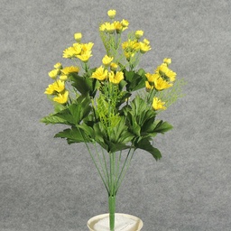 [SE5070-YEL] DAISY WILD BUSH X9     CREAM  YELLOW